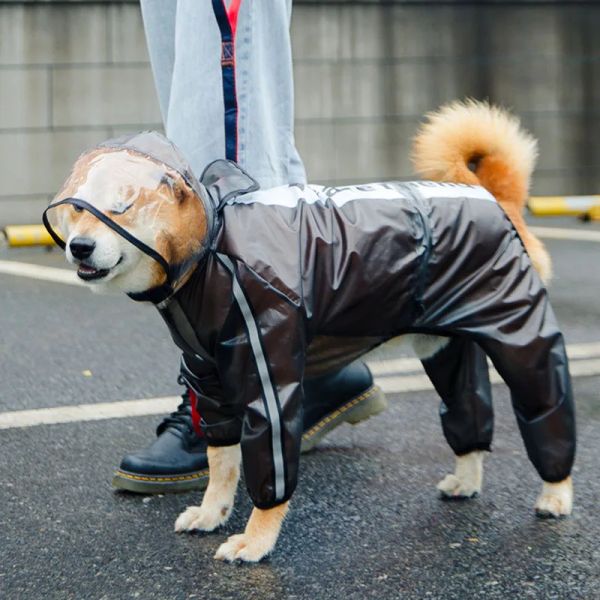 Impermeabili SHUANGMAO XS7XL Pet Dog Impermeabile Tuta Cappotto Antipioggia per Cani Trasparente Impermeabile Golden Retriever Giacca per Vestiti per Cani di Grandi Dimensioni