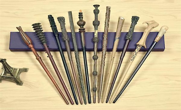 Giocattoli Cosplay Nucleo in metallo Potter Bacchetta magica con confezione regalo Bambini Ron Voldermort Ginny Bella Magical the Elder stick7313619