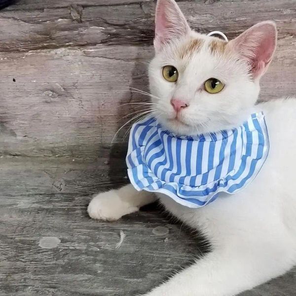 Collari per cani Collare per animali durevole Set di bavaglini a righe alla moda per cani Gatti Asciugamano per saliva confortevole regolabile Vestiti per cuccioli carini