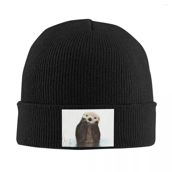 Berretti Kawaii Sea Otter Cappelli a cuffia Hip Hop Cappello a maglia per donna Uomo Inverno caldo animale domestico Skullies Berretti Berretti