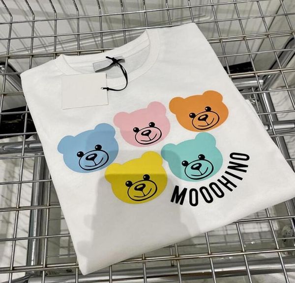 Crianças camisetas verão camisa de manga curta bebê meninas meninos carta cinco colorido urso padrão blusas crianças roupas topos 1040148