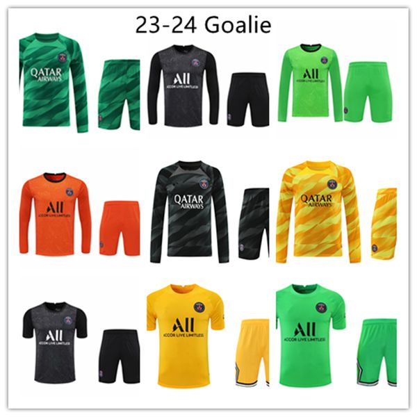 Maglia da calcio a maniche lunghe portiere GK Kit maglia da calcio portiere 23/24 pSgES 21/22 KIT uomo