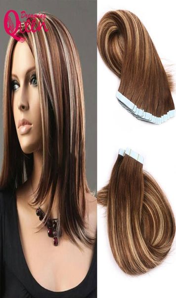 4274 fita de cor em extensões de cabelo humano brasileiro virgem humano cabelo reto 50g 20pcsset pele trama virgem cabelo tecer plana ti7018881