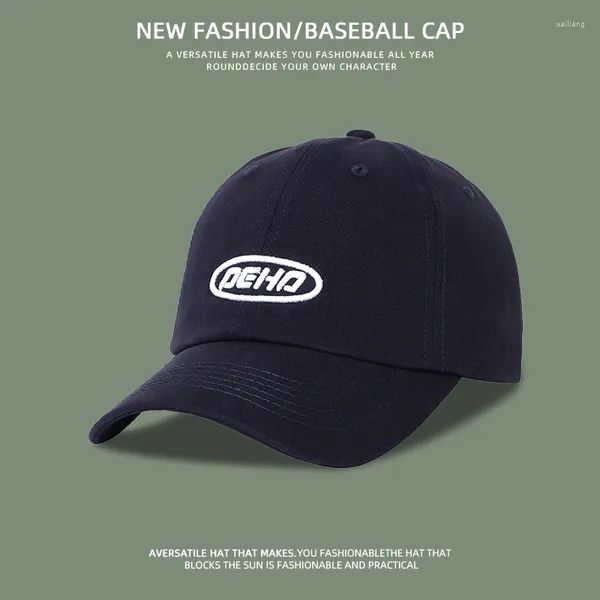 Bonés de bola Bordados Letras Soft Peaked Cap Feminino Casual Simples Primavera e Outono All-Matching Baseball Men