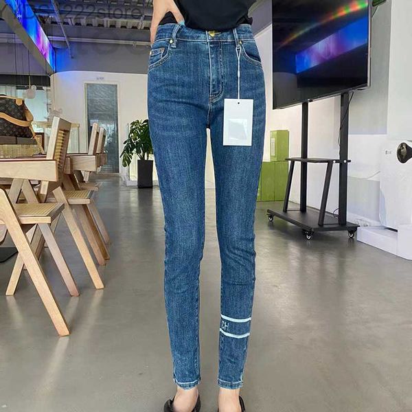 Jeans Jeans Designer roupas high-end outono e inverno novo elástico magro jeans leggings AHG1 240304