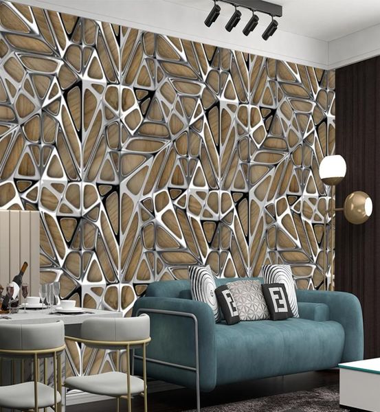 3d Tapete Wohnzimmer Schlafzimmer Küche Seide Unregelmäßige Geometrische Metall Kunst Heimwerker Malerei Klassische Wand Wallpapers6321251