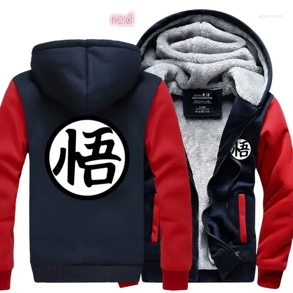 Herren Jacken Japan Anime D-dragons Sun Wukong Pullover Ball z Baumwolle gefütterte Winter Warme Hoodie Flanell Mäntel Tops Goku Baseball Jacken