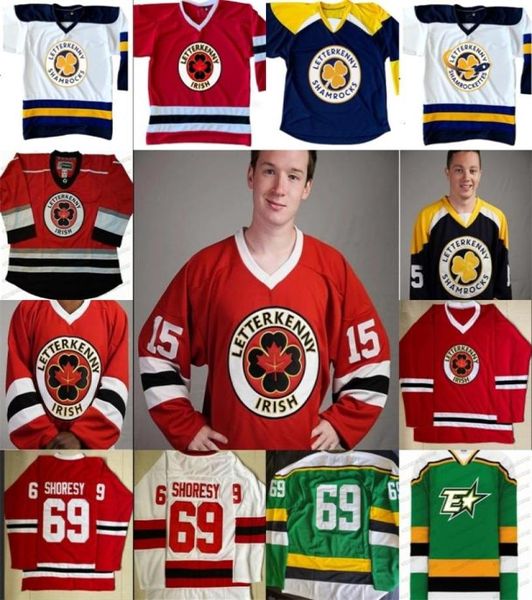 A3740 Personalizado Letterkenny Série de TV Irlandesa Hóquei Jerseys 69 Shoresy 72 Jonesy Shamrocks 15 POWELL 69 SHORESY 85 NAPPY BOY 100 Stit4205337