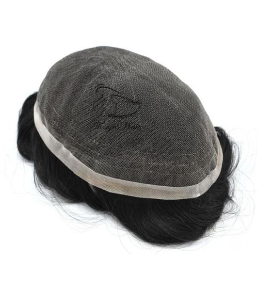 Мужской парик с полным кружевом, бразильский парик из натуральных волос Remy для мужчин, удобный, как собственные волосы, полный кружево9603770