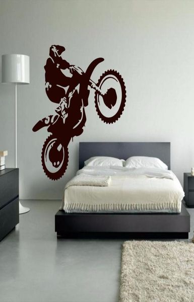 Motocross Vinyl Wandaufkleber Motorrad Moto Wandtattoos Aufkleber Für Wohnzimmer Schlafzimmer Dekoration Dirt Bike1761464