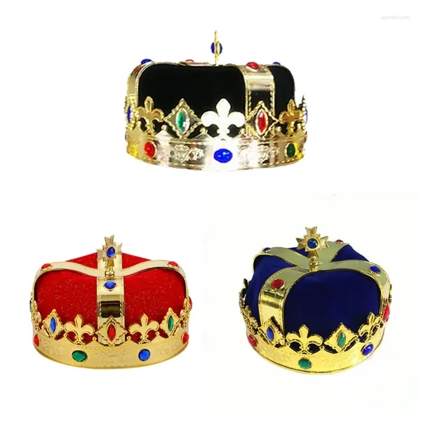 Berretti Geogrous Bejeweled King Crowns Prom Dress Up per spettacoli Performance Kid Birthday Shower Party Po Props 10CF