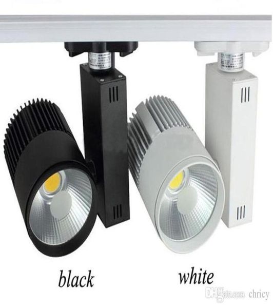 Lâmpada led para trilhos de luz, para loja doméstica, showroom, teto, preto e branco, 2 fios, tracklight4417810
