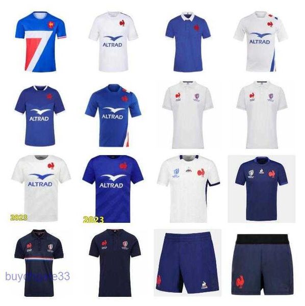 Herren T-Shirts Neuer Stil 2021 2022 2023 2024 Frankreich Super Rugby Jersey Shirt Thailand Qualität 20/21/22/23/24 Maillot de Foot Französische BOLN Hemden Weste 6VCL