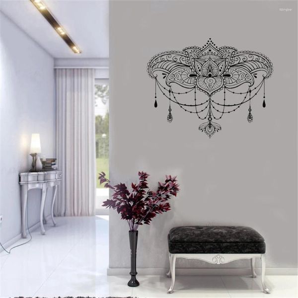 Adesivi a parete Mandala Lotus Flower decalcomanie per la camera da letto Yoga Studio Bohémien Home Decor Art Dw9124