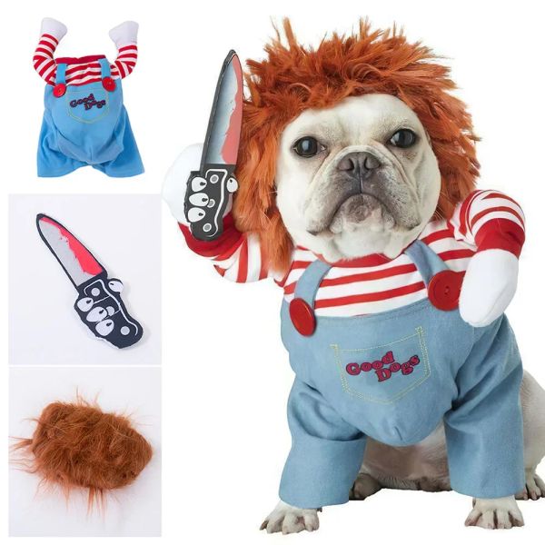 Rompers Haustier Hunde Halloween Kostüm Neuheit Haustier Kleidung Mohnmohn -Kleid -Overall Halloween Comical Outfits Cosplay Party Kleidung