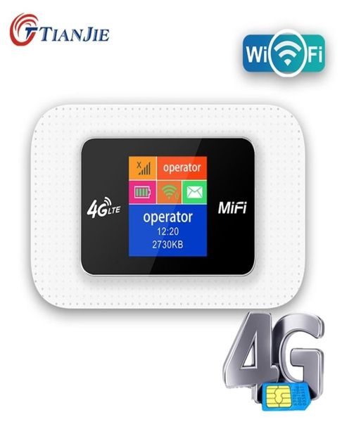 TIANJIE 4G SIM Card Router WIFI Mobile WiFi LTE 100Mbps Compagno di viaggio Wireless Pocket spot Modem Mifi a banda larga 4G3G 2109181493099