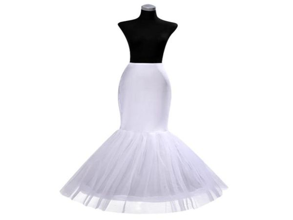 Günstiger One Hoop Petticoat Krinoline für Meerjungfrauen-Hochzeitskleider Volant-Trompeten-Unterrock Meerjungfrau-Petticoat Slip Bridal Acces7802954