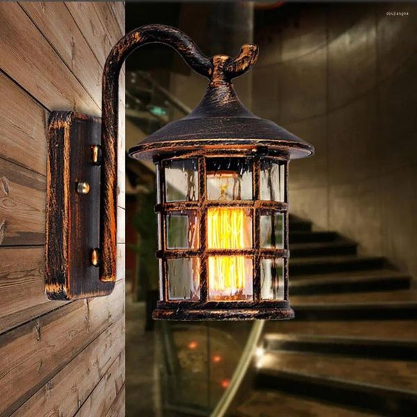 Wandleuchte Vintage Käfig Lampenschirm E27 110V 220V Indoor Loft Outdoor Korridor Lichter Industrie Wandleuchte Nachttisch