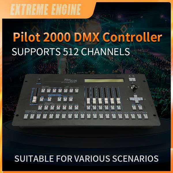 Motor extremo pilot2000 dmx512 console luz de palco controlador dj para dmx movendo a cabeça led lavagem par disco leds controle piloto 2000