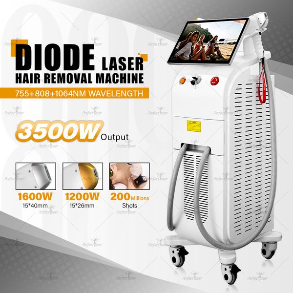 Безболезненная диодная лазерная эпиляция, машина для омоложения кожи, оборудование для уменьшения волос в носу, 2 ручки