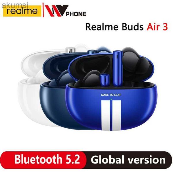 Fones de ouvido de telefone celular Realme buds air 3 Bluetooth 5.2 bateria de longa duração Fone de ouvido 42dB Active Noice Canceling Headphone IPX5 resistente à água YQ240304