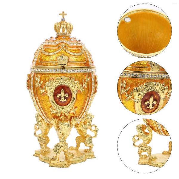 Envoltório de presente anel caixa de jóias tanque de armazenamento ovo esmaltado decoração desktop ornamento trinket recipiente