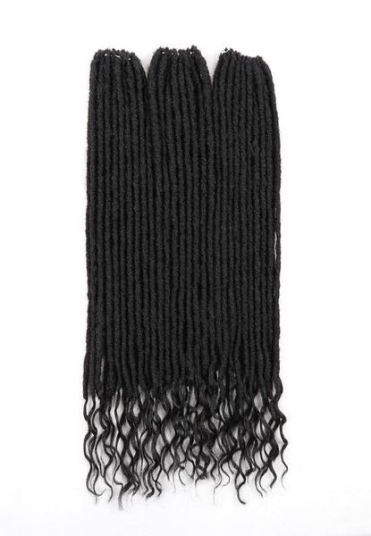 18 Polegada macio natural preto kanekalon crochê sintético alma deusa locs extensões com extremidade encaracolado trança de cabelo para women9750874