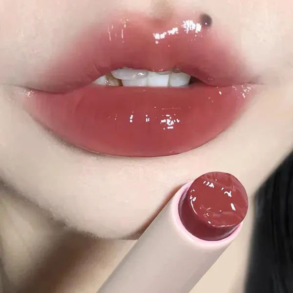 Lipgloss 1 Stück drücken fester Lippenstift Spiegel Glas Glasur Wasser Licht feuchtigkeitsspendend klar koreanische Tönung Make-up
