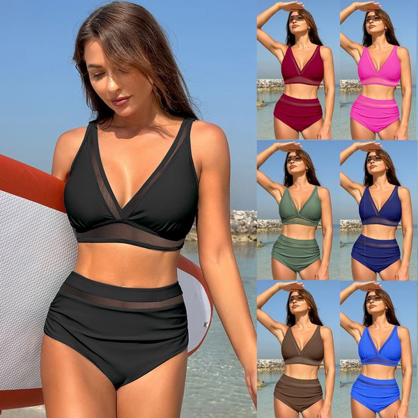 Rosa Bikini-Designer-Bademode, Strand-Badeanzug, sexy Damen-Bademode, Designer-Kleidung, Luxus-Bikini-Anzug für Frau, S-XXL, asiatische Größe