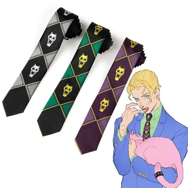 Anime jojo'nun tuhaf macerası Kira Yoshikage Cosplay Tie Killer Kraliçe Kafatası Boyun Gökler Kapısı Prop Costume276K