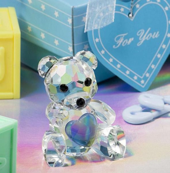 Crystal Collection Teddybär-Figuren, rosa, blau, Hochzeitsgeschenke, Geburtstagsfeier, Geschenke, Tafelaufsätze, Zubehör, Babyparty, Zuhause, De2626439