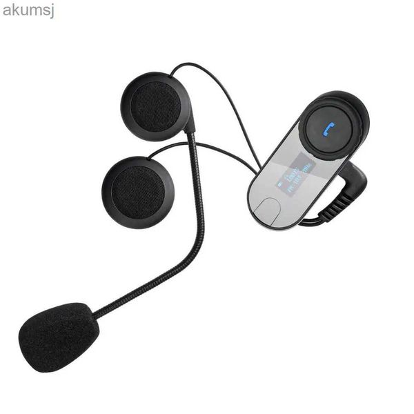 Auricolari per telefono cellulare 1 PZ TCOM-SC Bluetooth Interfono per moto Casco Auricolare Senza fili Testa per moto Interfono Schermo LCD Auricolare FM YQ240304