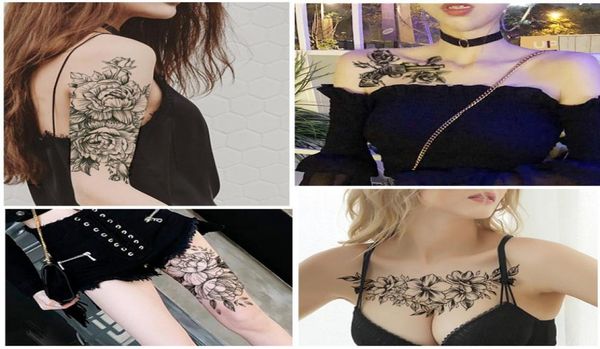 Adesivi per tatuaggi temporanei impermeabili con braccio piccolo a fiore pieno Cervo Gatto Gufo per donna Uomo Body Art8593020