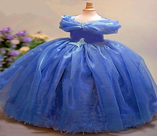 Meninas pageant vestidos borboleta applique pescoço quadrado até o chão lantejoulas vestido da menina de flor plissado vestidos de criança com arco5405793