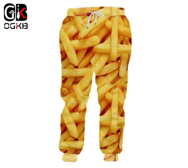 OGKB Jogger Calças Masculinas Moda Solta Comida 3D Calças de Suor Imprimir Batatas Fritas Chips Streetwear Plus Size 5XL Traje Homem Sweatpants 27862937