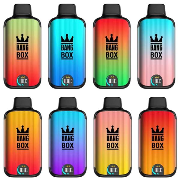 Neu eingetroffen Bang Box Puff 18000 Einweg-Vapes Puffs 18k elektronische Zigarette Mesh Coil E-Zigaretten-Vapes mit Batterie-Bildschirm Vaper-Kits Puff 12k Puff 10k