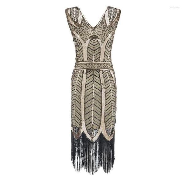 Lässige Kleider Plus Size Damen 39er Jahre Mode 1920er Jahre Flapper Kleid Vintage Great Gatsby Charleston Pailletten Quaste 20er Jahre Party3013028