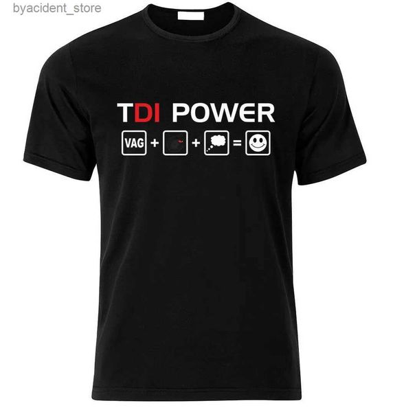 Мужские футболки Tdi Power Vag + Turbocharger Fun Fan Футболка крутая с коротким рукавом Рождественский подарок Футболка для любителей автомобилей L240304