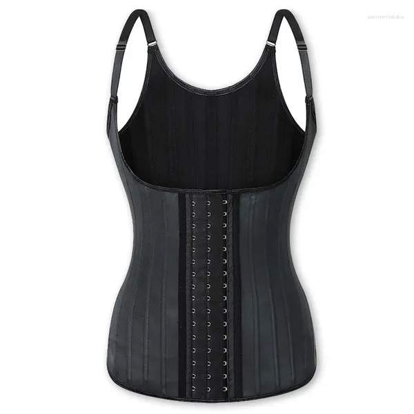 Frauen Shapers Glatte Latex Körper Abnehmen Shapewear Weste Taille Trainer Schweiß Sport Bauch Mantel Modellierung Riemen Stahl Knochen Haltung Shaper