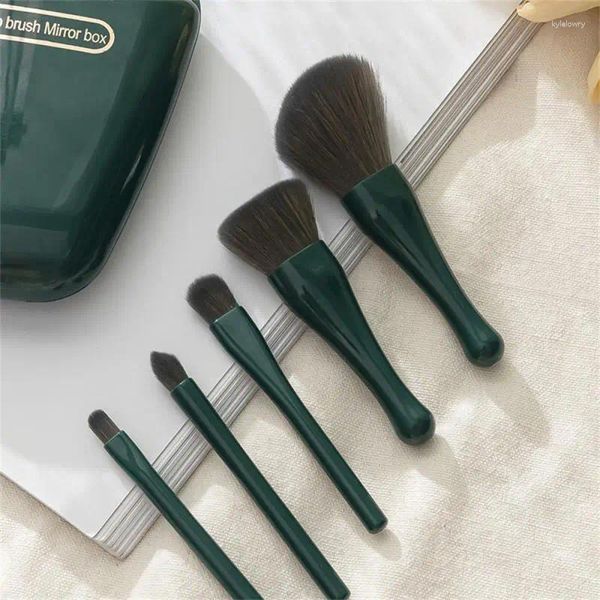 Make-up Pinsel 3 Farben Tragbare Reise Set Natürliche Weiche Lidschatten Pulver Erröten Augenbraue Pinsel Mit Spiegel Box Kosmetik T