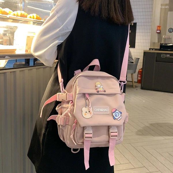 Sacos de escola das mulheres pequenas mochila meninas à prova dwaterproof água náilon moda japonês casual jovem saco feminino mini mochila