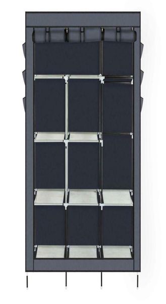 Organizador de armazenamento de armário portátil resistente, prateleiras de rack de roupas, cinza8830597