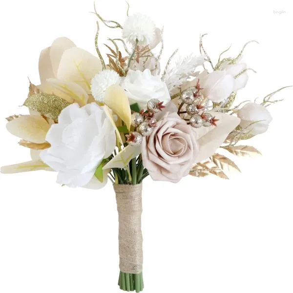 Fiori decorativi Elegante centrotavola per matrimonio primaverile, composizione floreale in seta fatta a mano, perfetta per la cerimonia Dropship