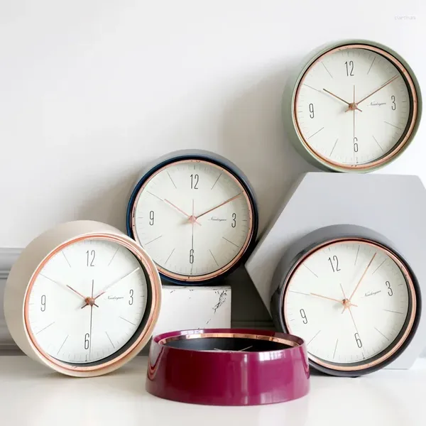 Orologi da parete Orologio di lusso leggero nordico da 12 pollici Soggiorno camera da letto Creativo moderno semplice decorazione della casa Ufficio muto