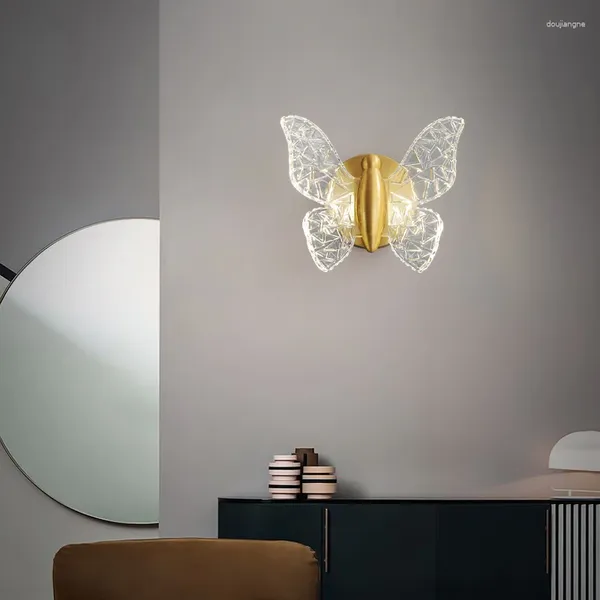 Lâmpada de parede designer interior decoração para casa luz da escada led borboleta iluminação decorativa fantasia