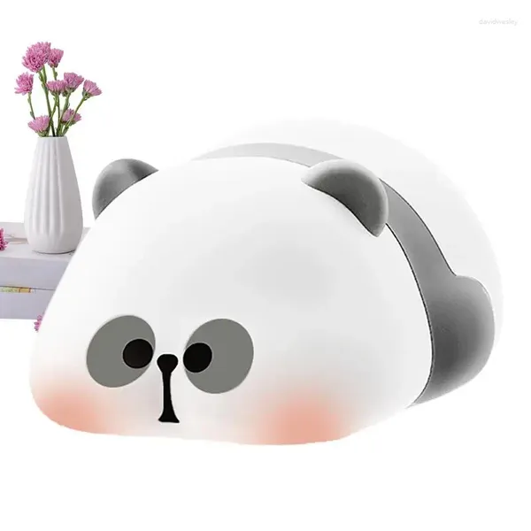 Nachtlichter, Silikon-Licht, Kinder-Panda-Cartoon-Pat-Lampe, Schlafen, Touch-Steuerung, Nachttisch für Schlafzimmer, Studentenwohnheim