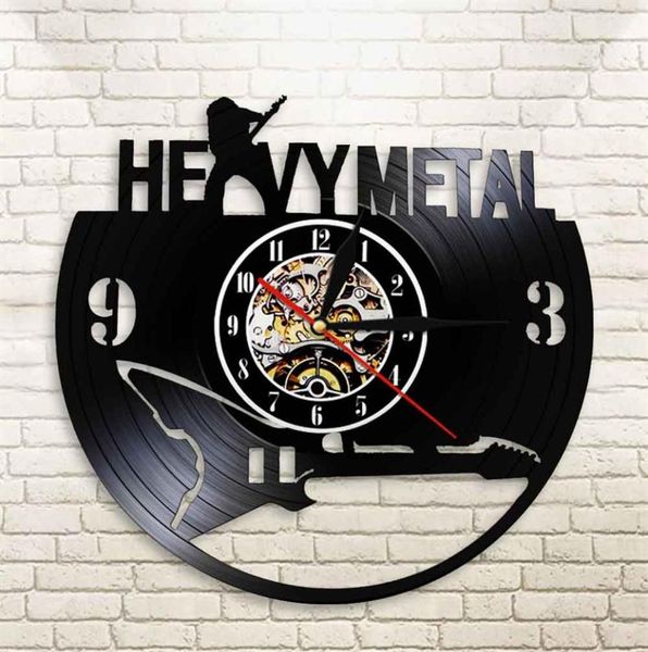 Heavy Metal Band Rock N Roll Wall Art Decor Orologio Music Band Orologio da parete moderno Glow In Dark Music Attitude Lover Gift219I7852729