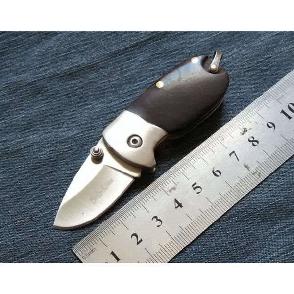 Mini chaveiro para exterior, edição de aço branco, mini pequeno q, faca portátil dobrável de alta qualidade para presente 662031