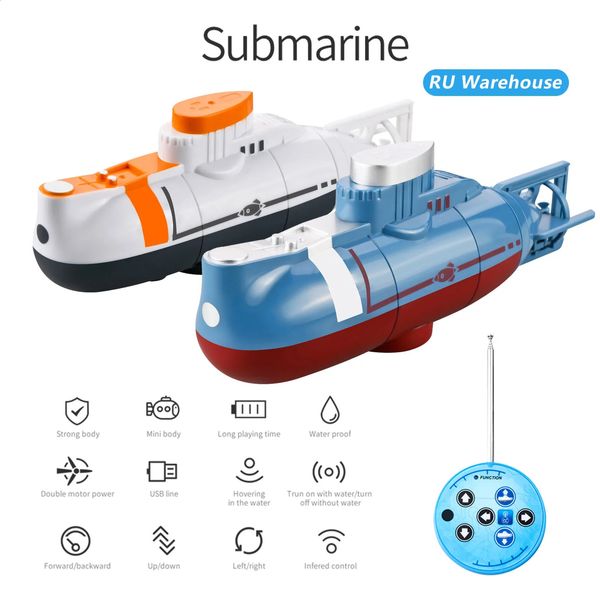 LSRC-331 Mini RC Sottomarino 0.1ms Velocità Barca telecomandata Subacquea Impermeabile Giocattolo per immersione Modello di simulazione Regalo per Bambini Ragazzo 240223