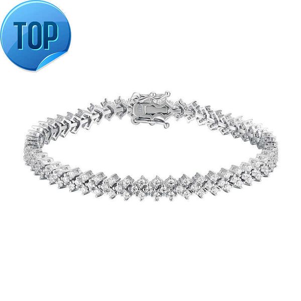 2024 granel sterling sier link 1 linha vvs moissanite 3mm pulseira de tênis mulher jóias